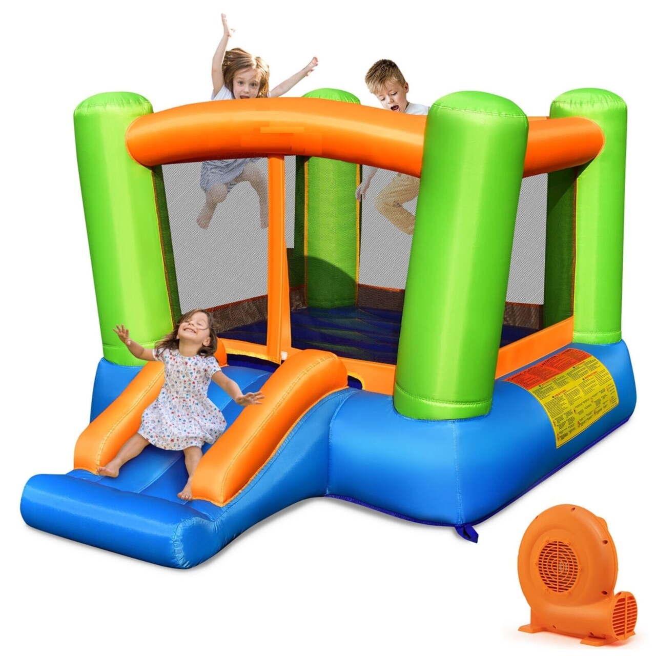 Inflatable Bounce House Kids Jumping Playhouse Indoor And Outdoor With 550W Blower